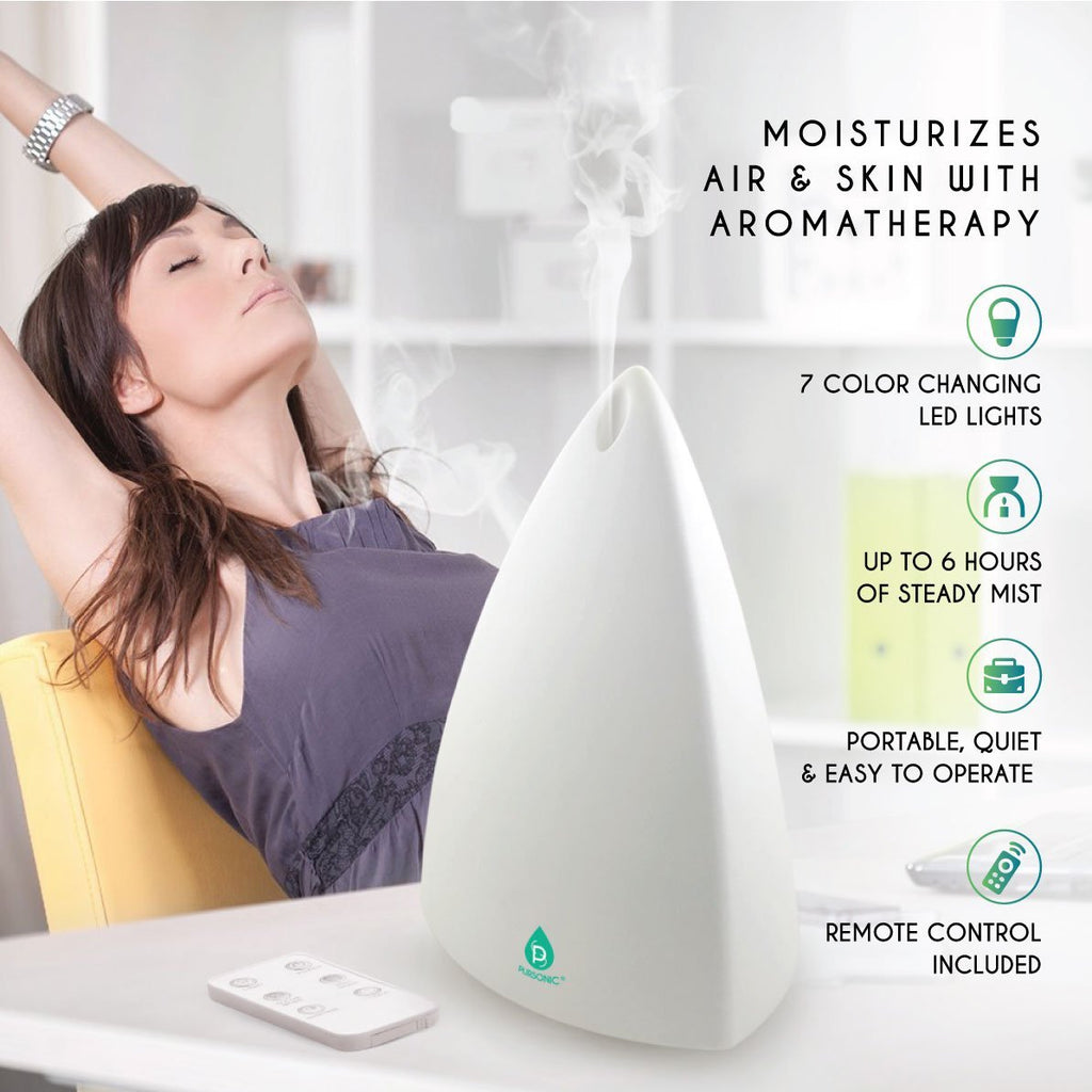 Pursonic Aromatherapy Diffuser & Essential Oil Set - Ultrasonic Top 3 Oils - The Kings Place